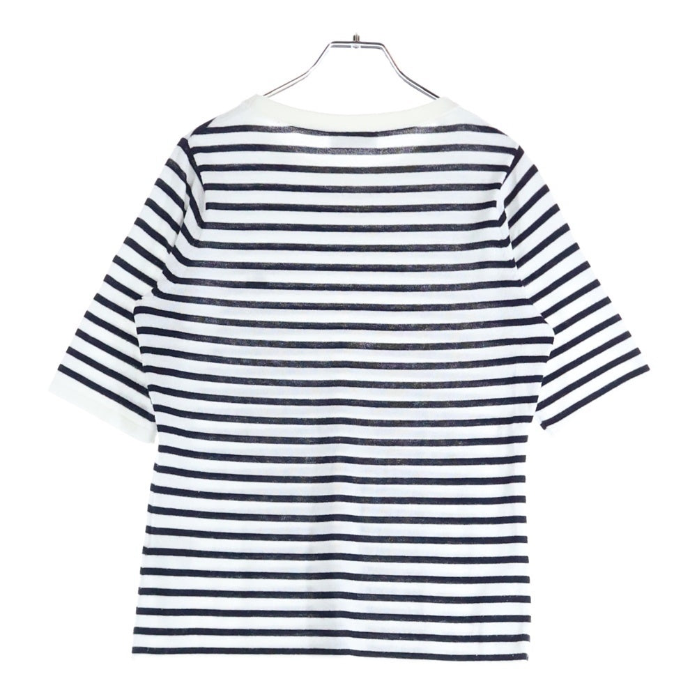LACOSTE(ラコステ) クールマックスボーダー ニット 半袖Tシャツ/カットソー ホワイト/ブラック AF910EL