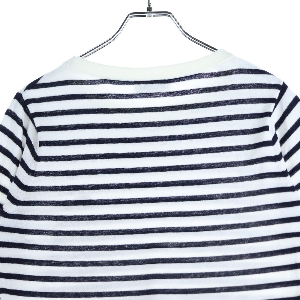 LACOSTE(ラコステ) クールマックスボーダー ニット 半袖Tシャツ/カットソー ホワイト/ブラック AF910EL