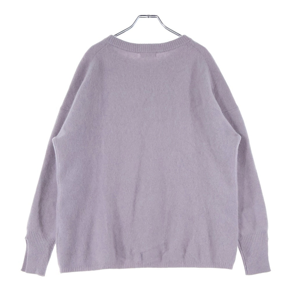 IENA(イエナ) 23AW 無地 ラクーン混 クルーネック ニット セーター レディース パープル 23-080-900-3640-3-0