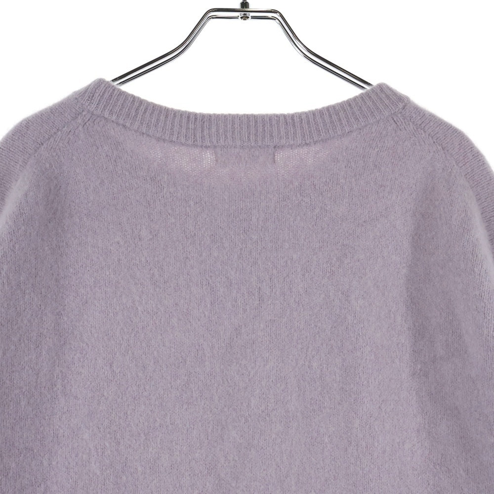 IENA(イエナ) 23AW 無地 ラクーン混 クルーネック ニット セーター レディース パープル 23-080-900-3640-3-0
