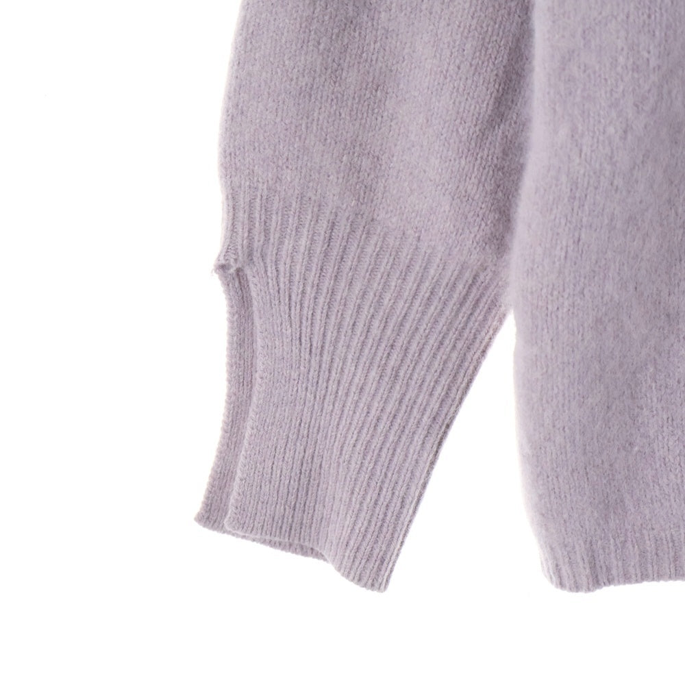 IENA(イエナ) 23AW 無地 ラクーン混 クルーネック ニット セーター レディース パープル 23-080-900-3640-3-0