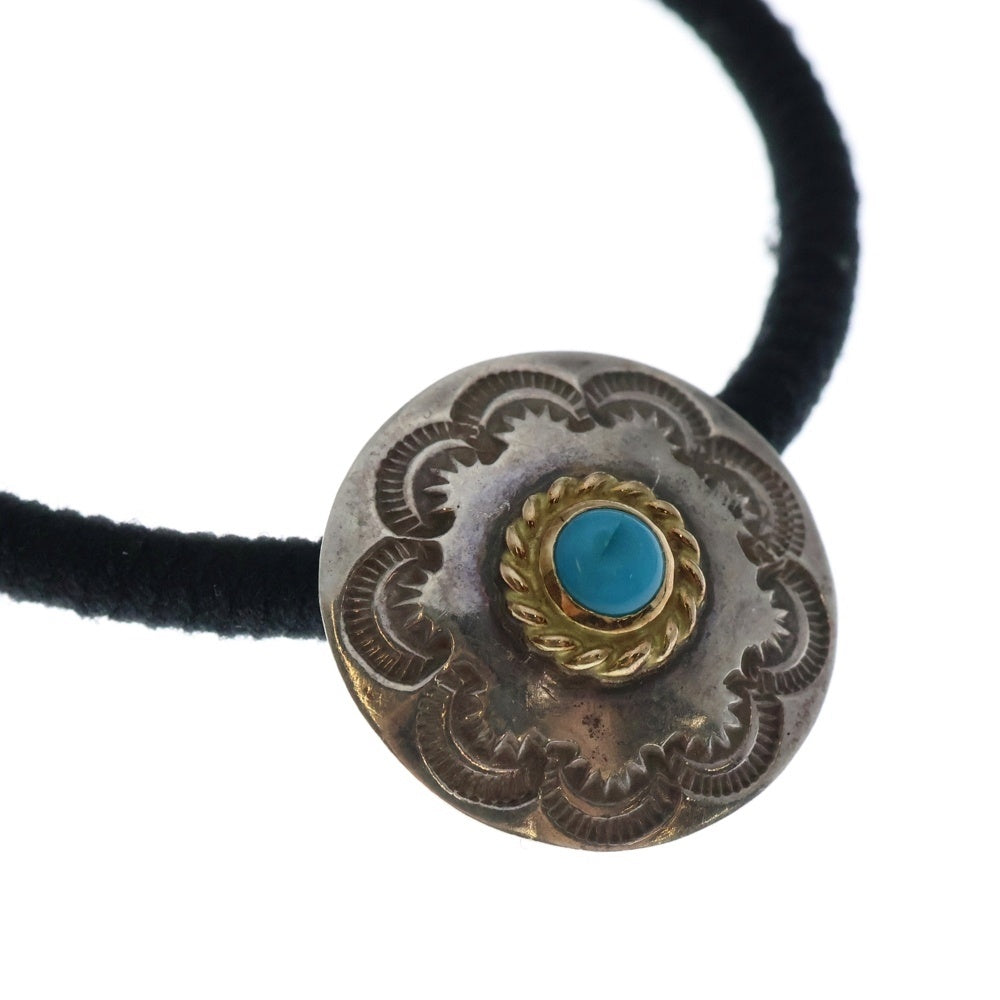 goro's(ゴローズ) 金縄ターコイズ付きフラワーコンチョトップ ペンダントトップ シルバー/ゴールド