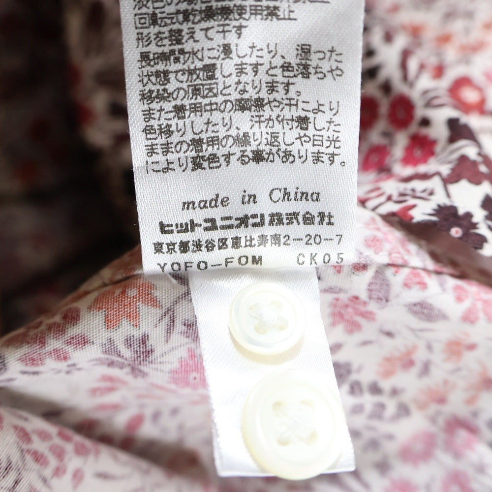 FRED PERRY(フレッドペリー) 月桂樹ロゴ 総柄長袖シャツ レッド F4301