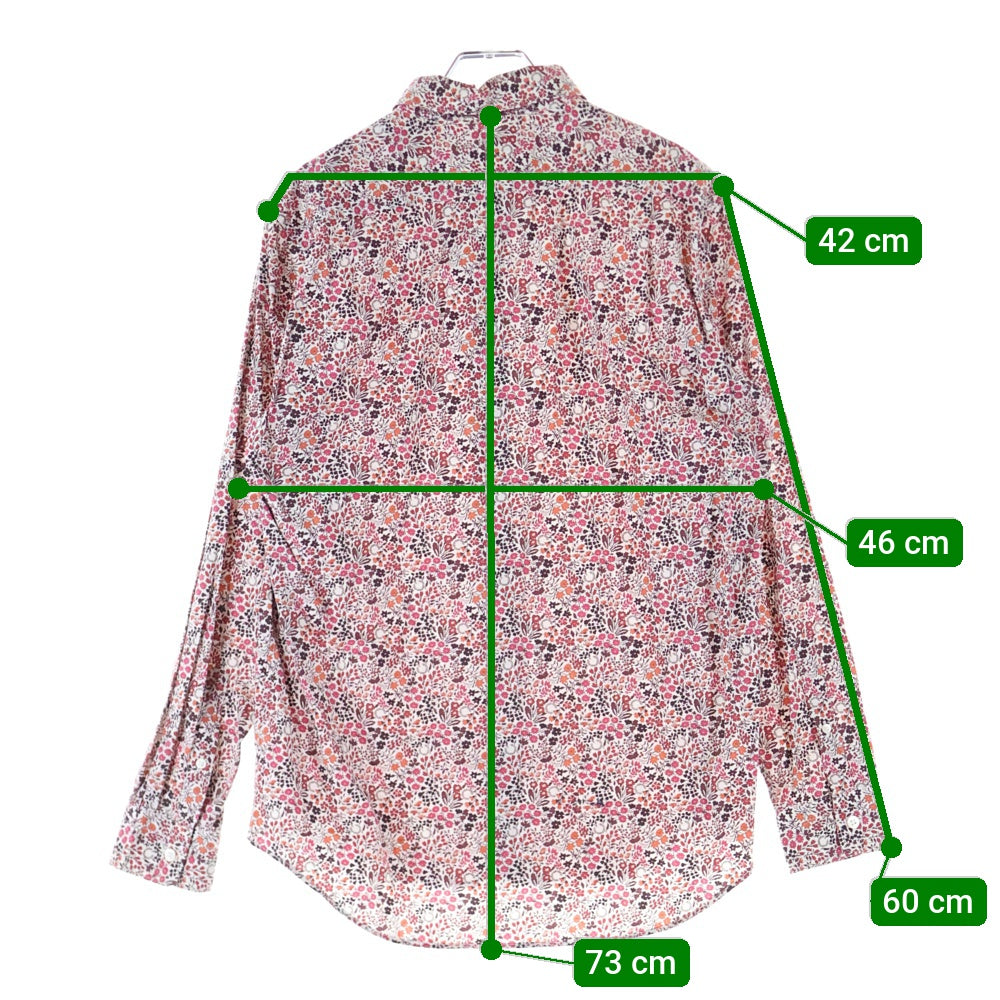 FRED PERRY(フレッドペリー) 月桂樹ロゴ 総柄長袖シャツ レッド F4301