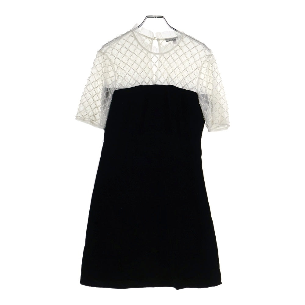 & Other Stories(アンド アザー ストーリーズ) パール装飾 ベロア切り替え ワンピース レディース ブラック