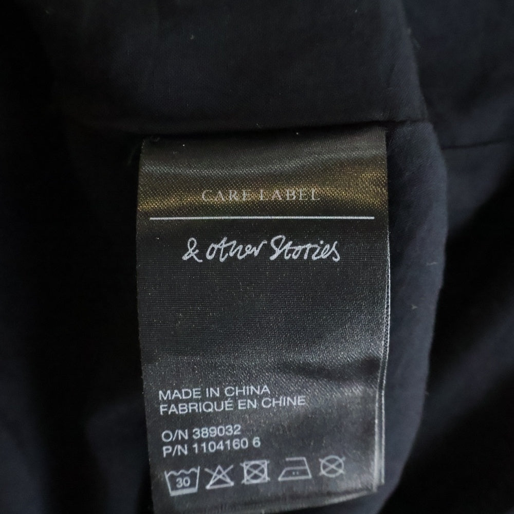 & Other Stories(アンド アザー ストーリーズ) パール装飾 ベロア切り替え ワンピース レディース ブラック