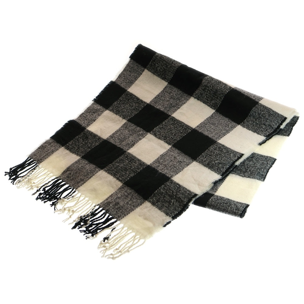 Abercrombie&Fitch(アバクロンビーアンドフィッチ) チェック柄 大判ストール マフラー ホワイト/ブラック レディース