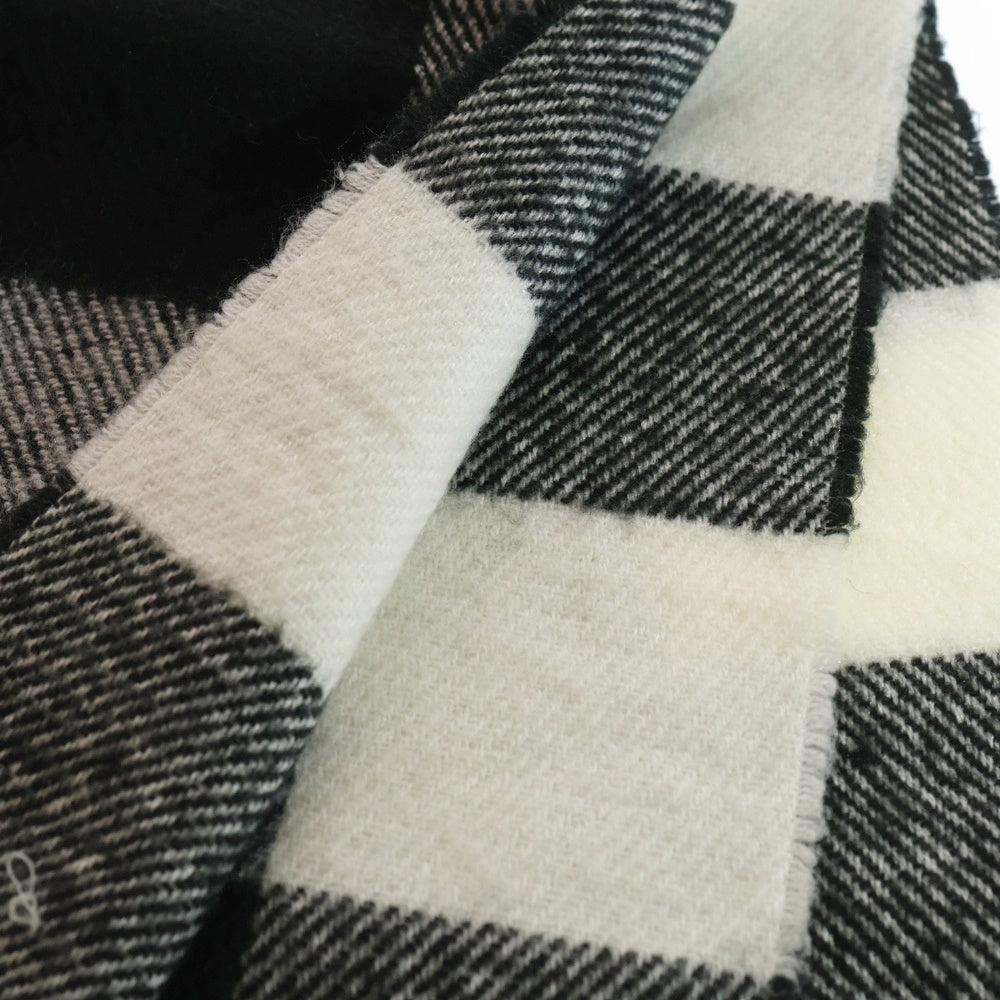 Abercrombie&Fitch(アバクロンビーアンドフィッチ) チェック柄 大判ストール マフラー ホワイト/ブラック レディース