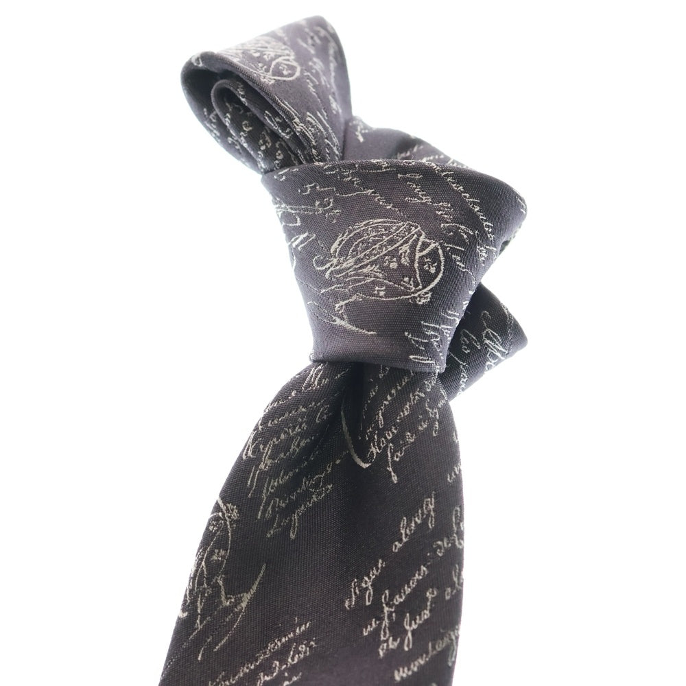 Berluti(ベルルッティ) カリグラフィ スクリット シルク ネクタイ グレー