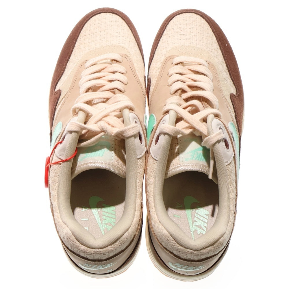 NIKE(ナイキ) AIR MAX 1 PREMIUM CREPE HEMP エアマックスワン レースアップローカットスニーカー ホワイト/ブラウン US9/27cm FD5088-200