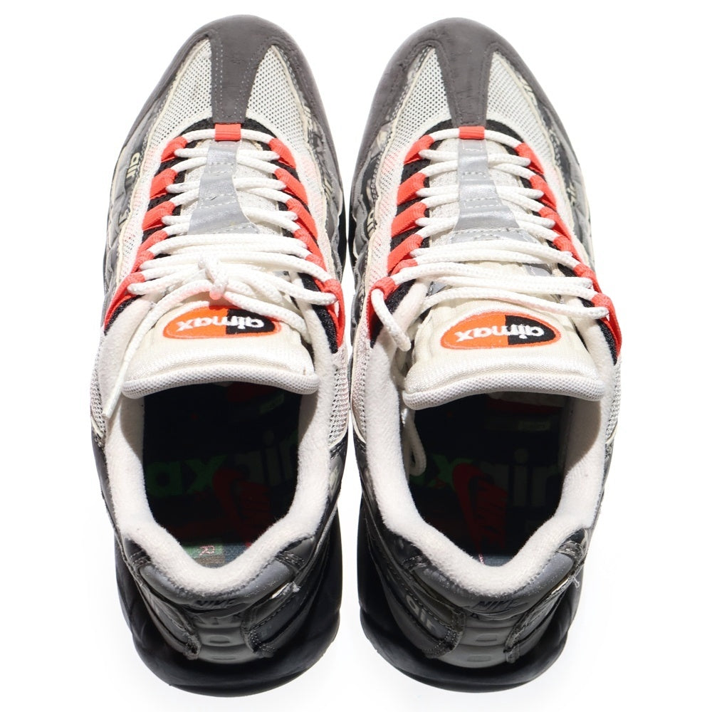 NIKE(ナイキ) × ATMOS AIR MAX 95 PRNT WE LOVE NIKE アトモス エアマックス95 ローカットスニーカー グレー/レッド US8.5/26.5cm AQ0925-002
