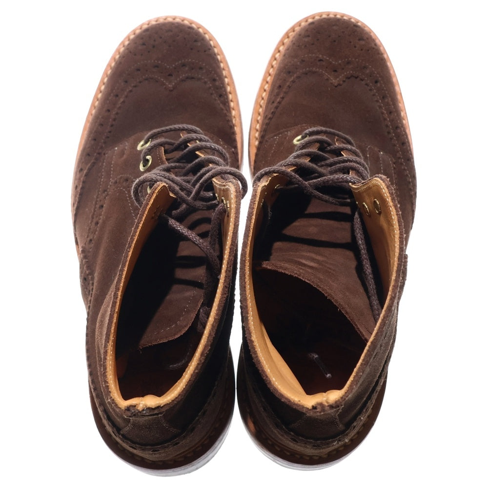 Tricker's(トリッカーズ) ウイングチップ スウェード カントリーブーツ レースアップ ブラウン 913818
