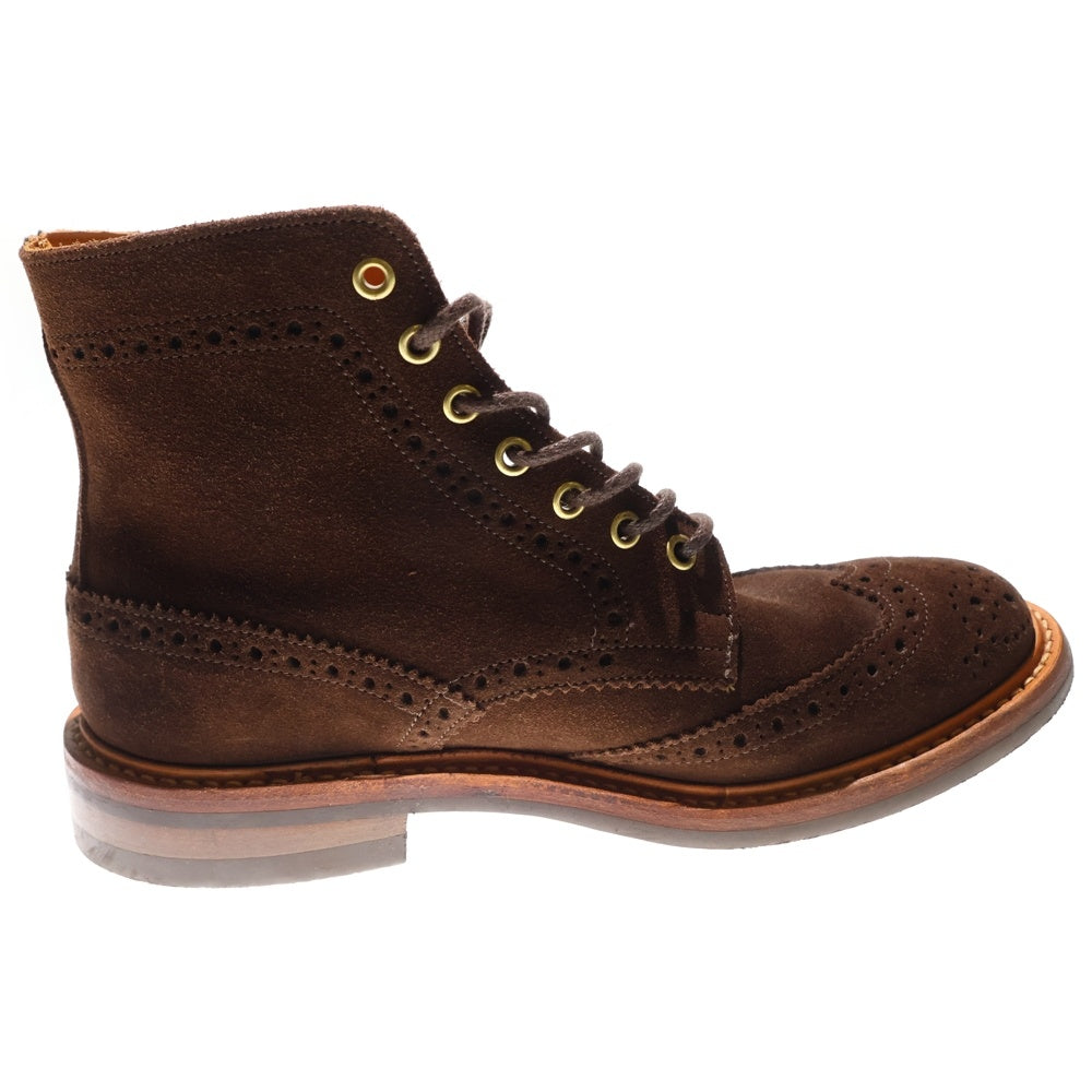 Tricker's(トリッカーズ) ウイングチップ スウェード カントリーブーツ レースアップ ブラウン 913818