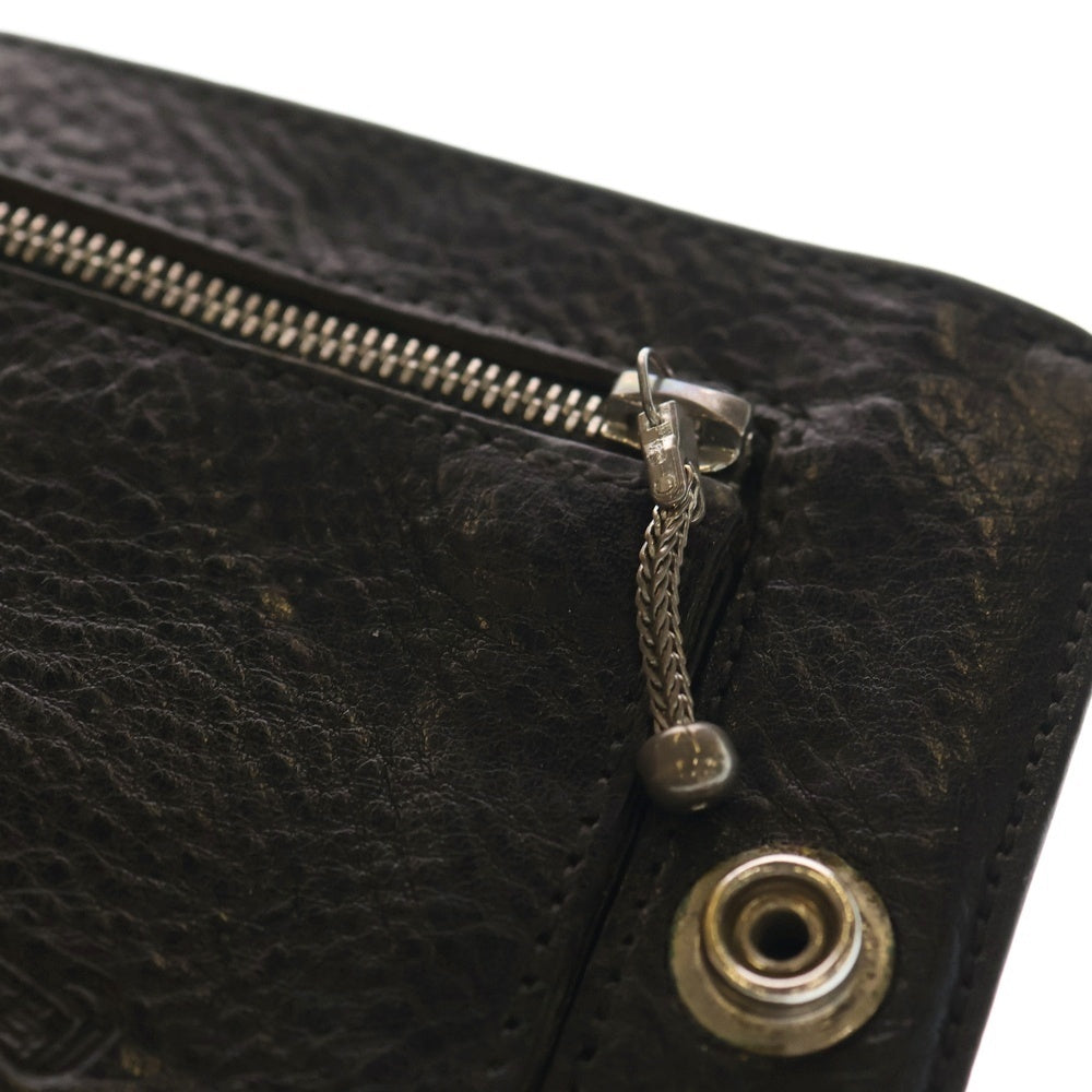 CHROME HEARTS(クロムハーツ) OLD 1SNAP オールド 1スナップ クロス ボールボタン レザーウォレット 財布 ブラック BCA361