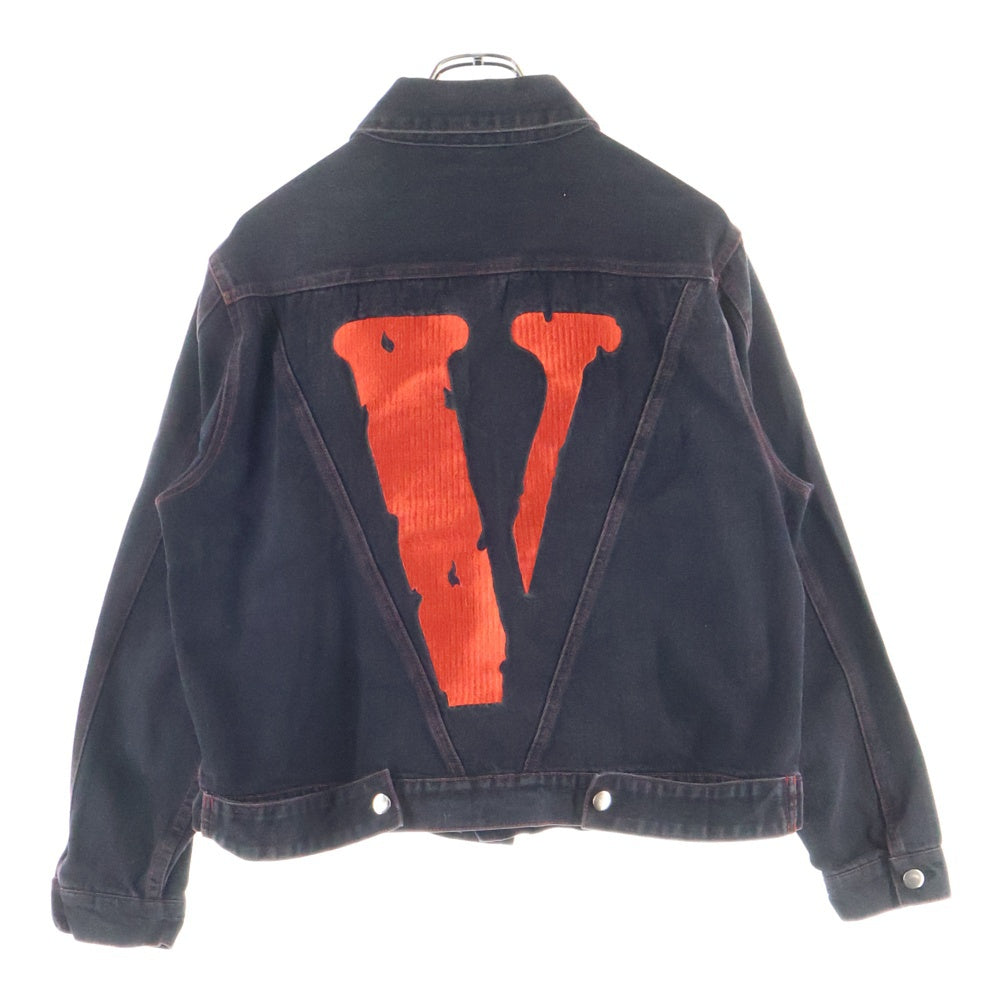 VLONE(ヴィーロン) FRIENDS DENIM JACKET フレンズ フロント刺繍 バックロゴ デニムジャケット ブラック/レッド
