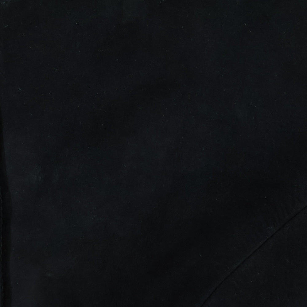 NO BRAND(ノーブランド) A LEATHER エーレザー CARDIGAN JACKET ノーカラースウェードレザージャケット レディース ブラック AWJ2403