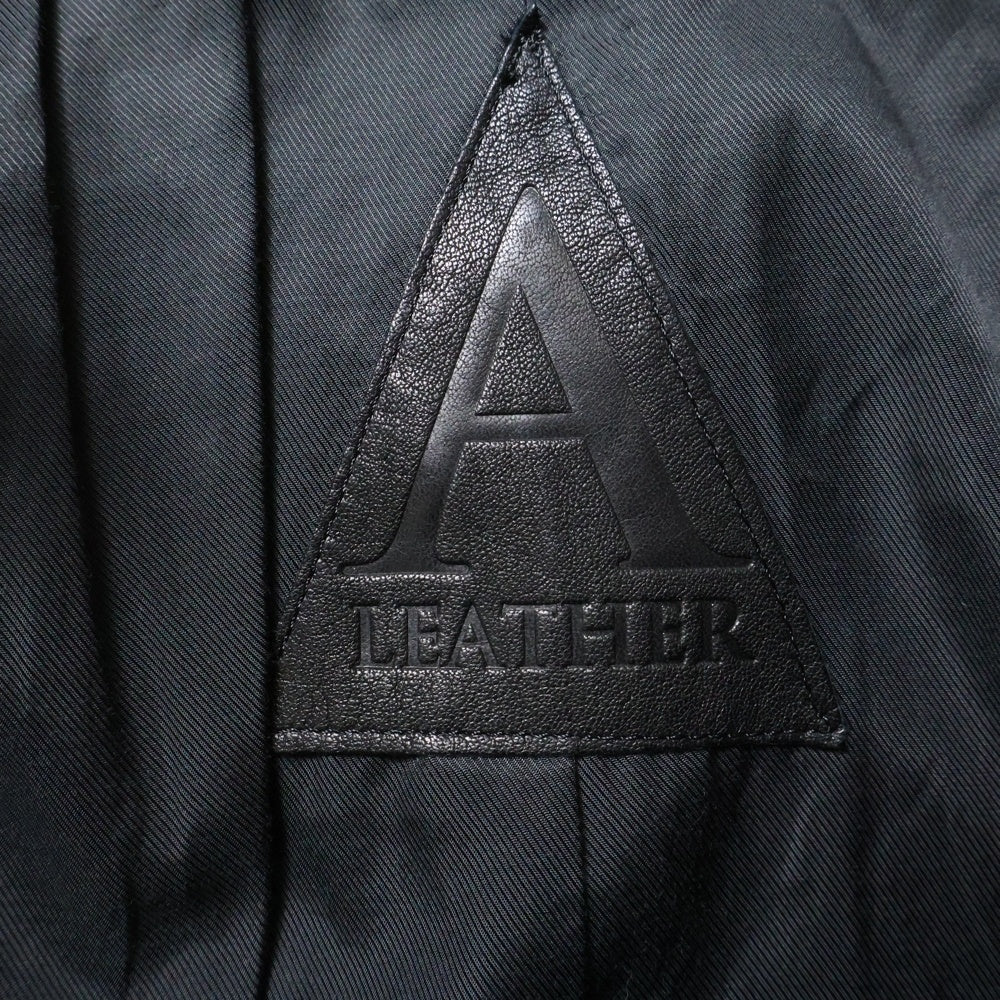 NO BRAND(ノーブランド) A LEATHER エーレザー CARDIGAN JACKET ノーカラースウェードレザージャケット レディース ブラック AWJ2403