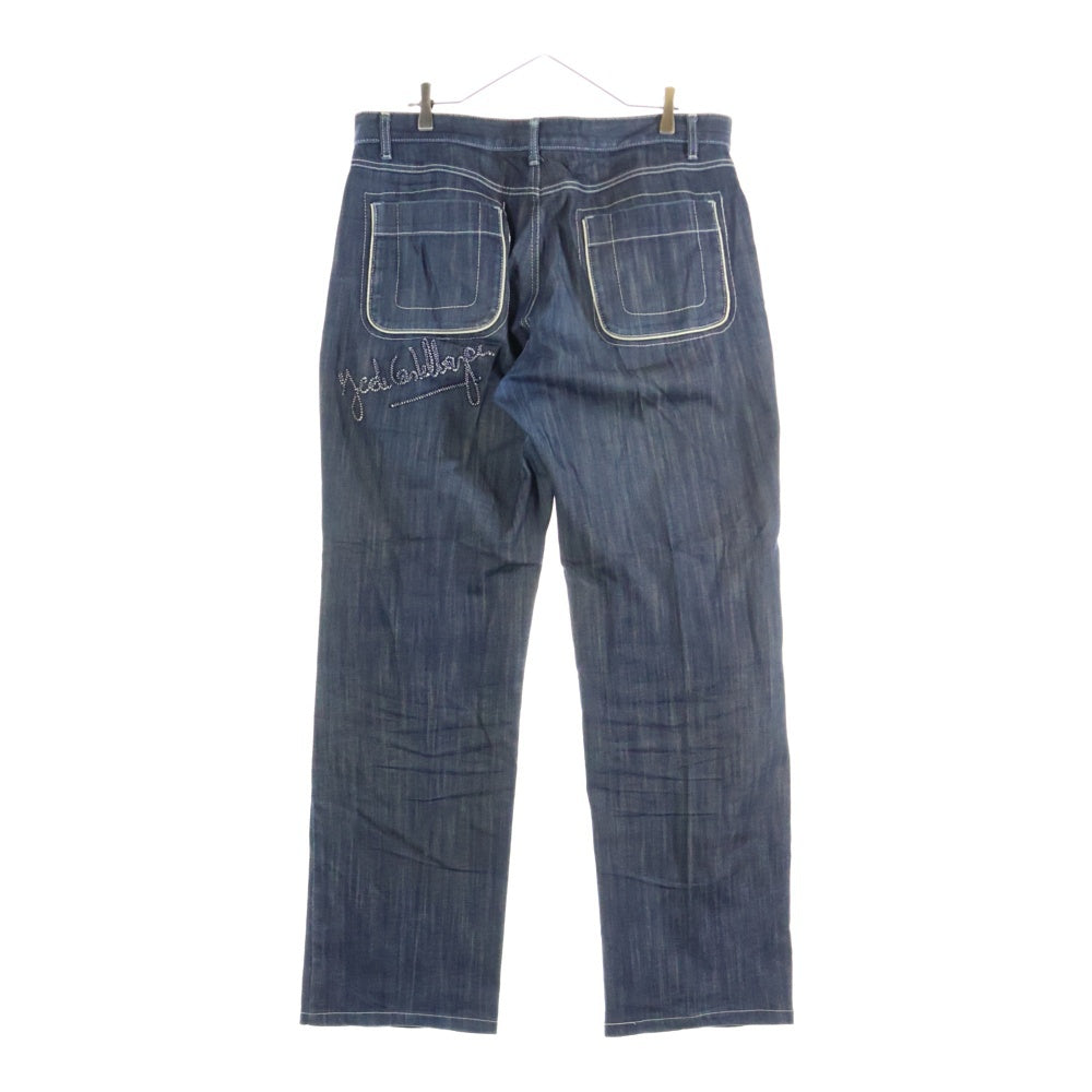 CASTELBAJAC(カステルバジャック) バック刺繡 レイヤードポケット ワイドデニムパンツ ジーンズ インディゴ 7713-1703