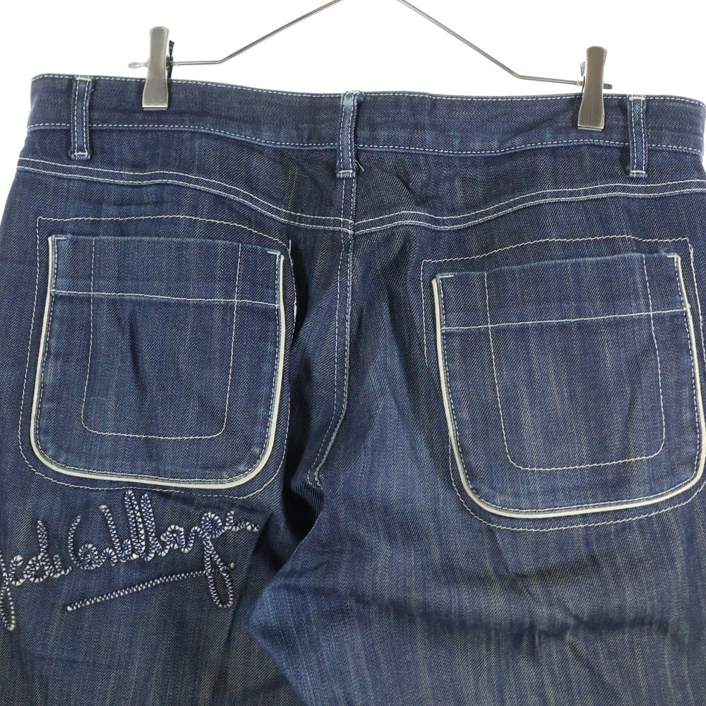 CASTELBAJAC(カステルバジャック) バック刺繡 レイヤードポケット ワイドデニムパンツ ジーンズ インディゴ 7713-1703