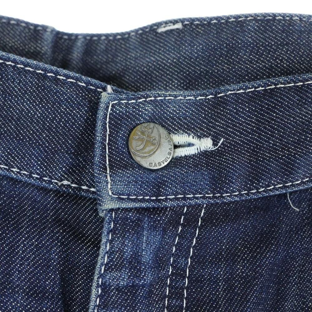 CASTELBAJAC(カステルバジャック) バック刺繡 レイヤードポケット ワイドデニムパンツ ジーンズ インディゴ 7713-1703
