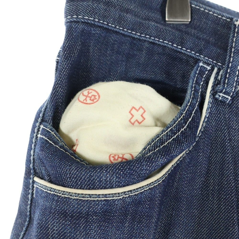 CASTELBAJAC(カステルバジャック) バック刺繡 レイヤードポケット ワイドデニムパンツ ジーンズ インディゴ 7713-1703