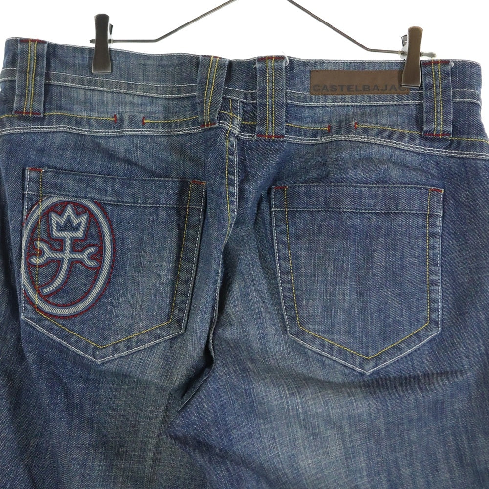 CASTELBAJAC(カステルバジャック) バックポケット刺繡 デニムパンツ ストレートジーンズ インディゴ 7687-1703