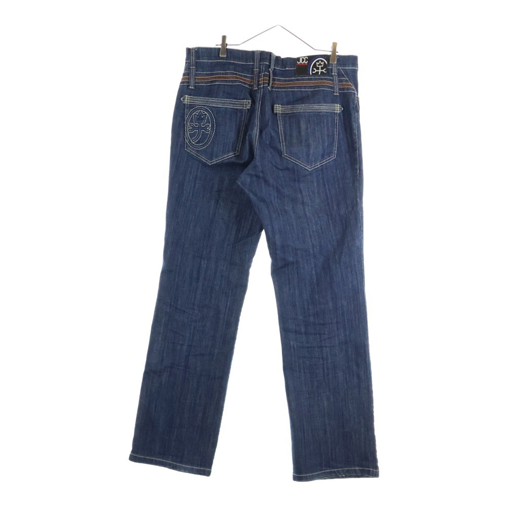 CASTELBAJAC(カステルバジャック) レザーライン ジップポケット デニムパンツ ストレートジーンズ インディゴ 7931-1721