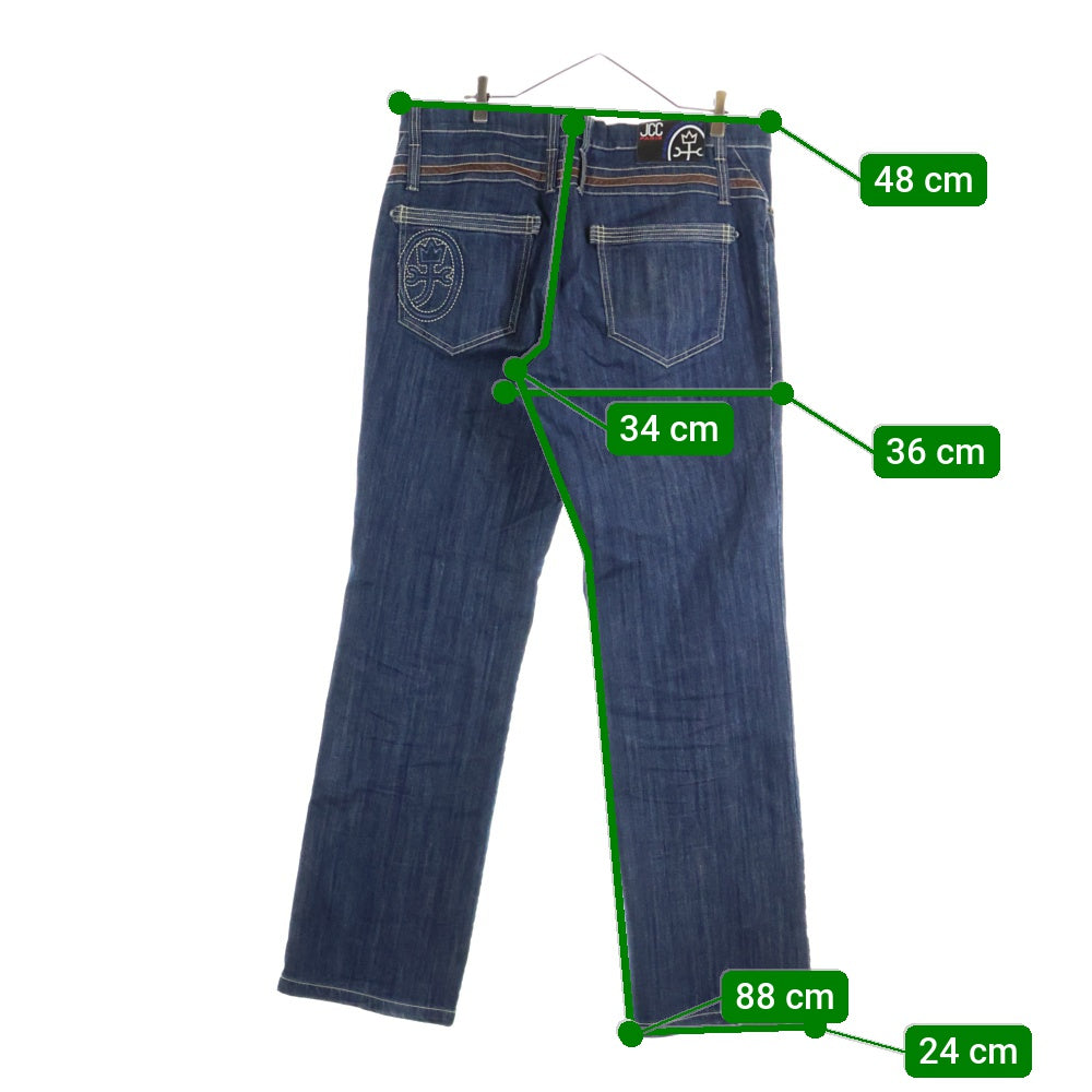 CASTELBAJAC(カステルバジャック) レザーライン ジップポケット デニムパンツ ストレートジーンズ インディゴ 7931-1721