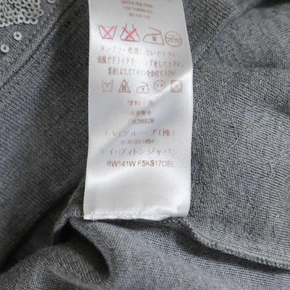 LOUIS VUITTON(ルイヴィトン) モノグラム ビジュウ総柄 クルーネック 半袖ニット カットソー グレー レディース RW141W F5KS17OEL