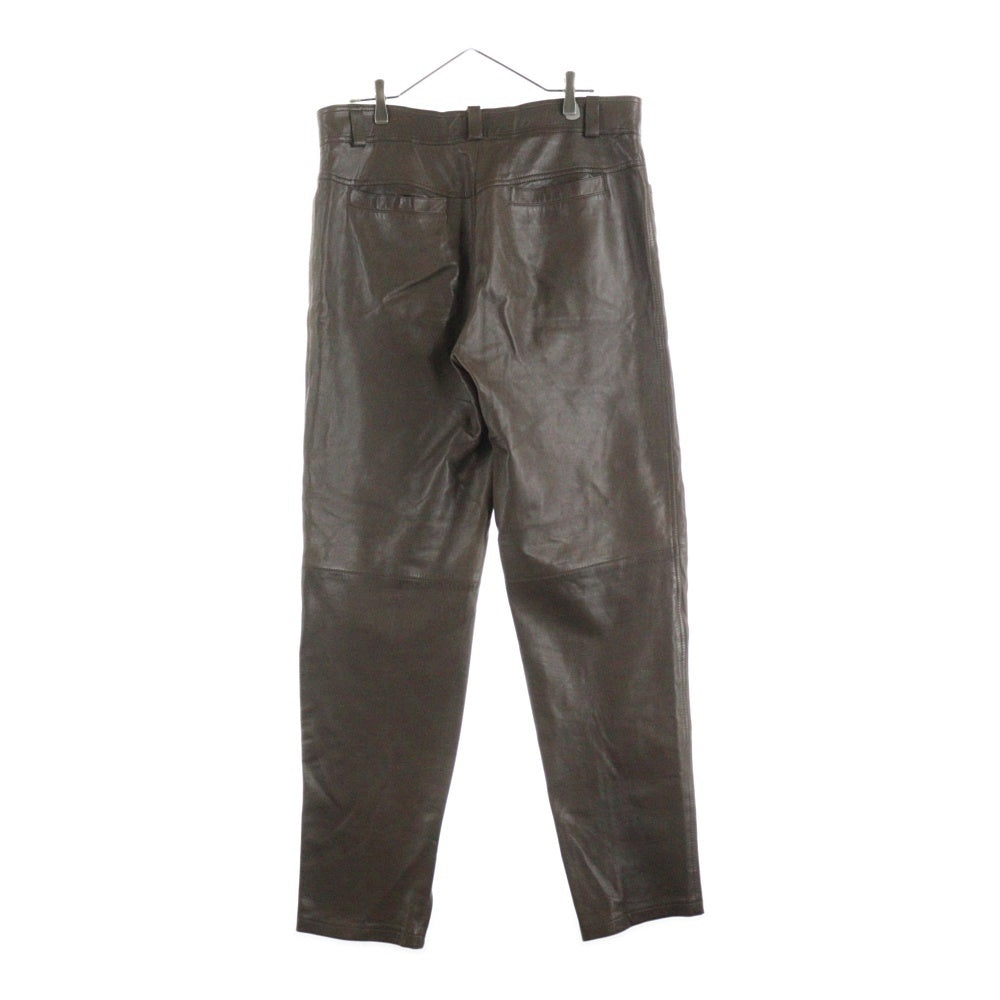 GIANNI VERSACE(ジャンニ ヴェルサーチ) ストレート レザーロングパンツ ブラウン