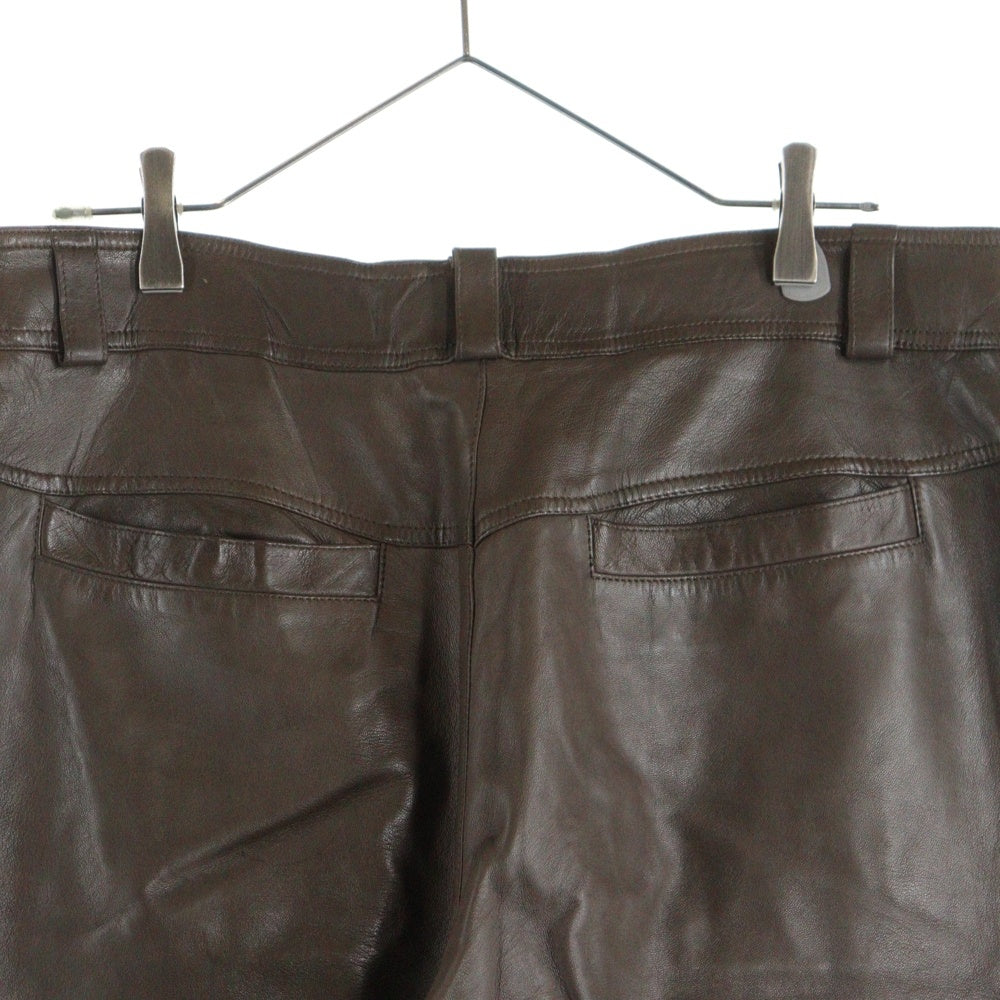 GIANNI VERSACE(ジャンニ ヴェルサーチ) ストレート レザーロングパンツ ブラウン