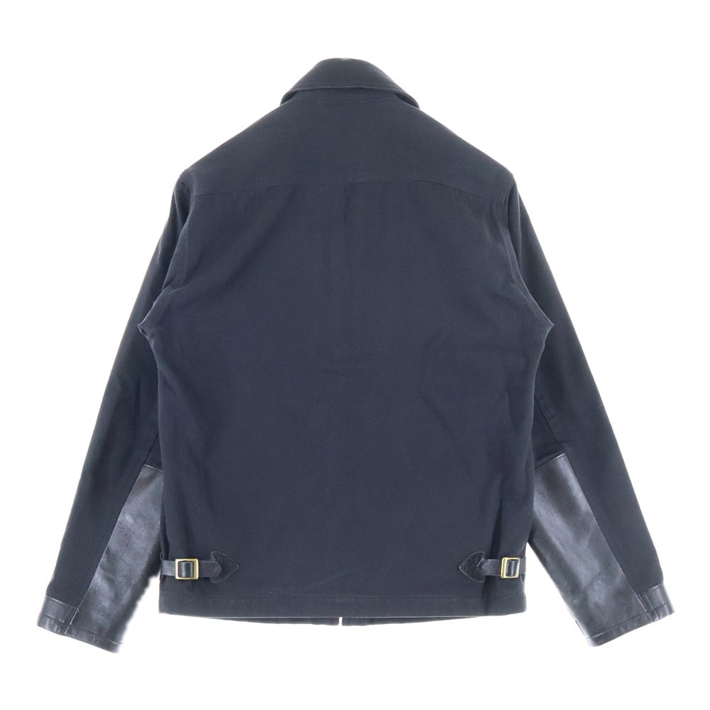 CALEE(キャリー) ウール ジップアップ レザー切り替え ワーク