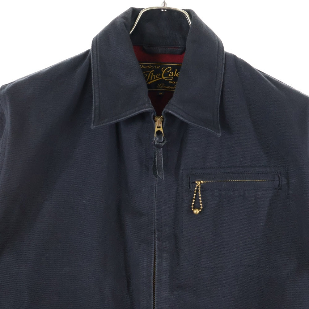 CALEE(キャリー) ウール ジップアップ レザー切り替え ワークジャケット ブラック