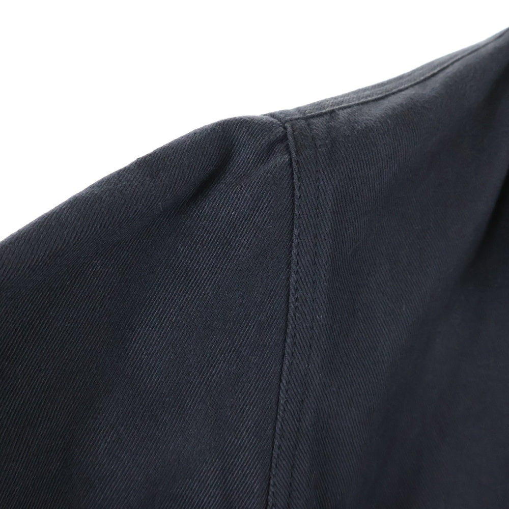 CALEE(キャリー) ウール ジップアップ レザー切り替え ワークジャケット ブラック