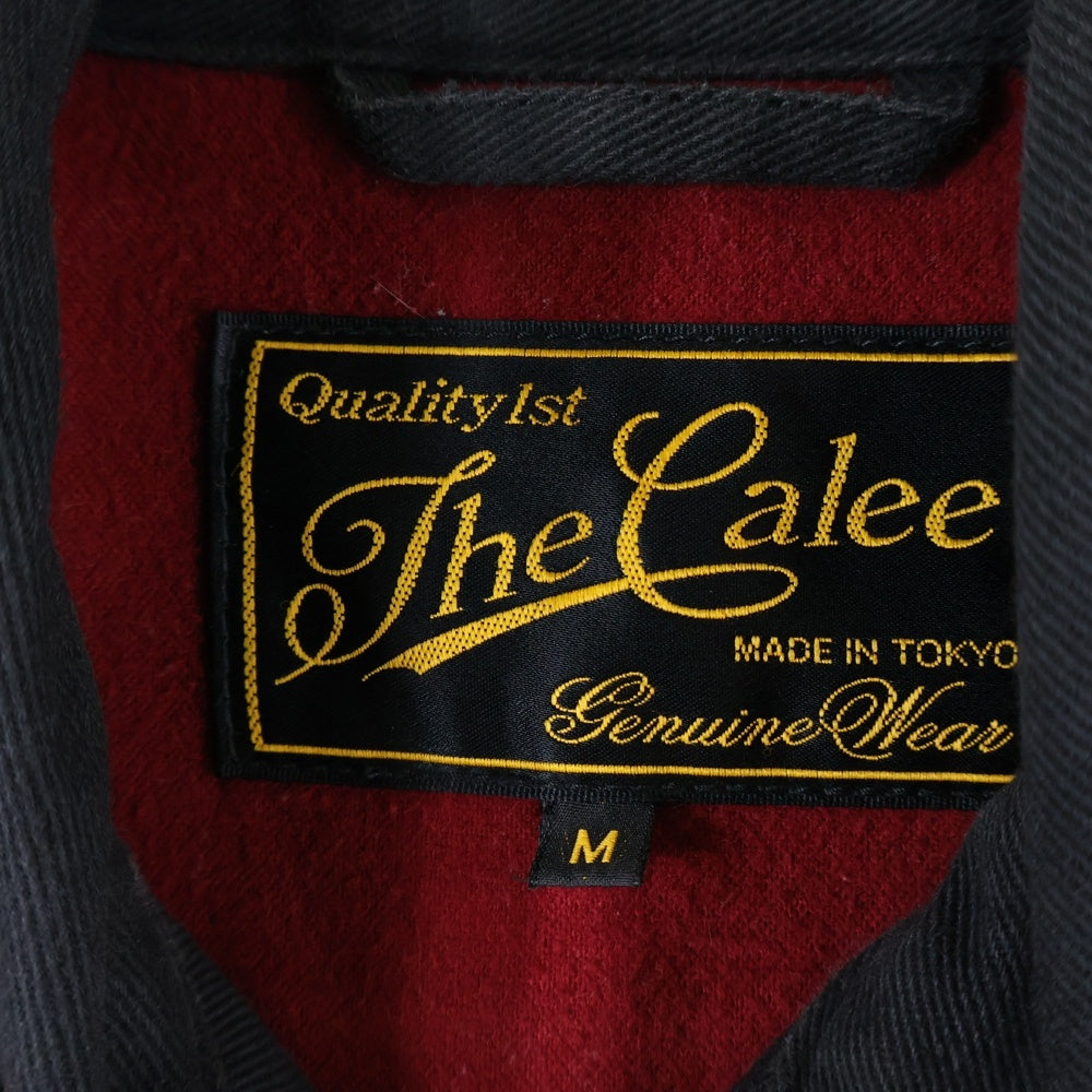 CALEE(キャリー) ウール ジップアップ レザー切り替え ワーク