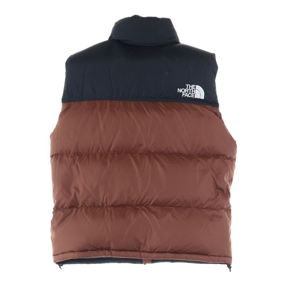 THE NORTH FACE(ザノースフェイス) NUPTSE VEST ロゴエンブロイダリー ヌプシダウンベスト ブラウン/ブラック ND92338