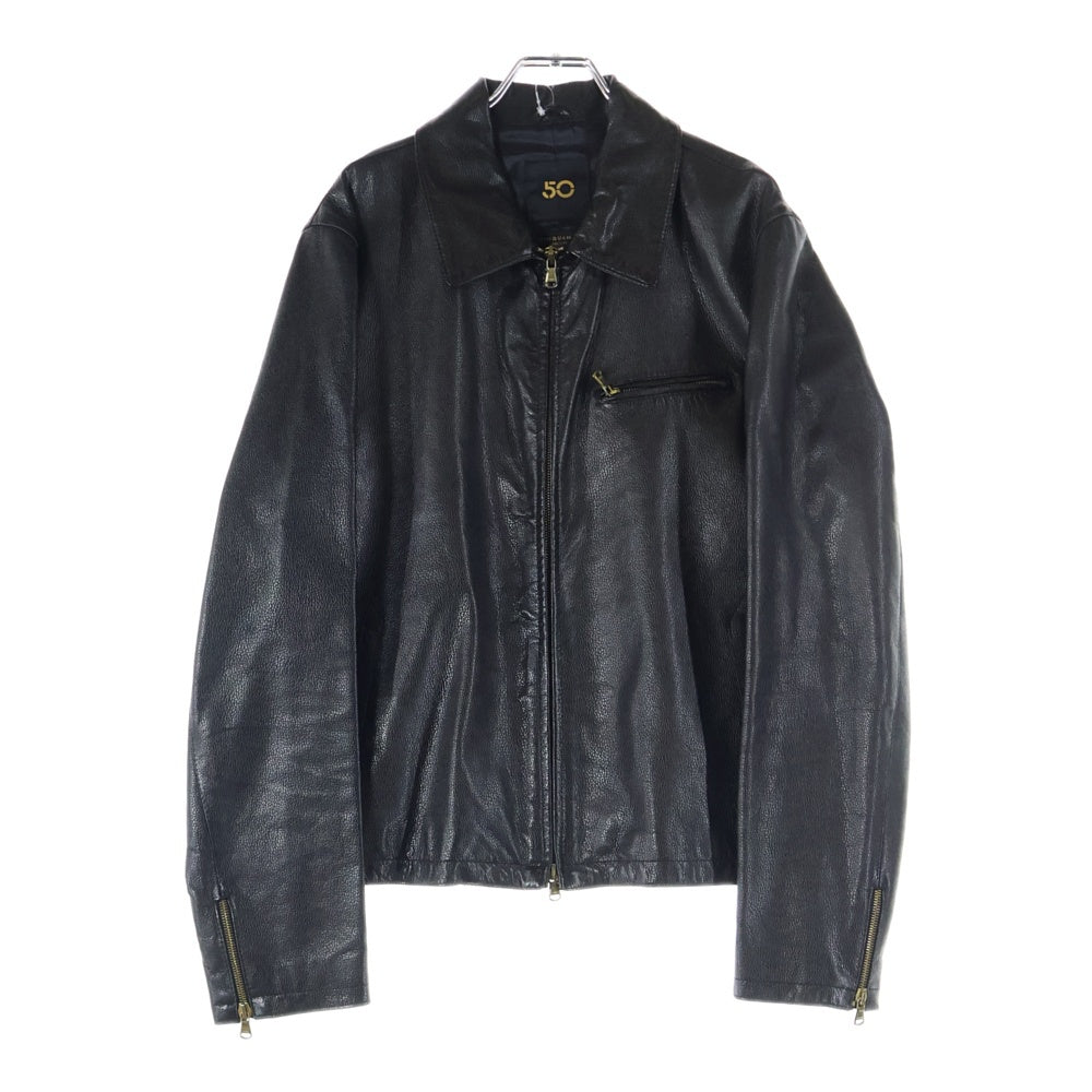 Cinquanta(チンクアンタ) ジップアップ レザージャケット ブラック 3624