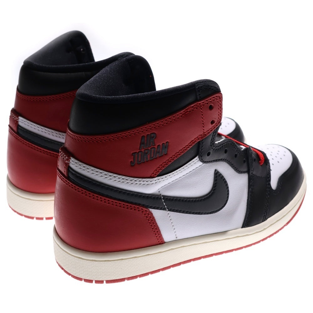 NIKE(ナイキ) AIR JORDAN 1 RETRO HIGH OG エアジョーダン1 レトロ ブラックトゥリイマジンド ハイカットスニーカー ホワイト/ブラック/レッド US9/27cm DZ5485-106