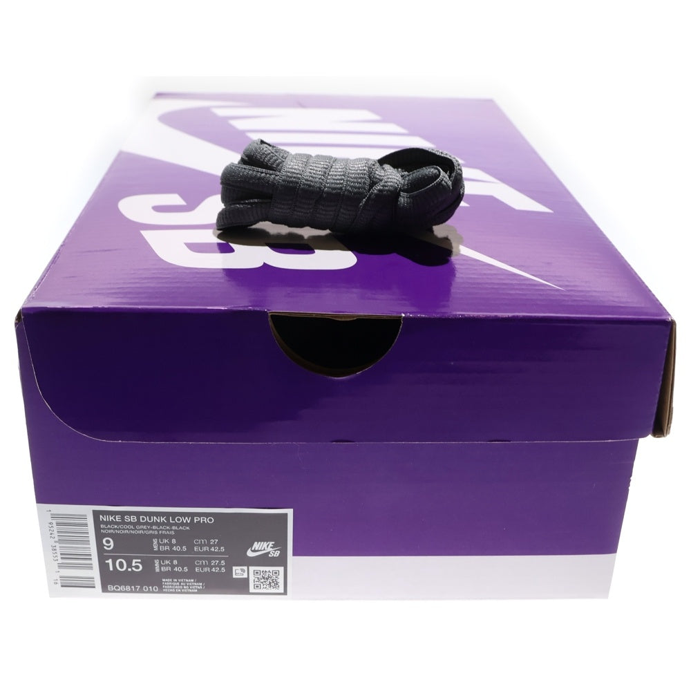 NIKE SB(ナイキエスビー) DUNK LOW PRO BLACK FOG ダンク プロ ブラックフォグ ローカットスニーカー ブラック US9/27cm BQ6817-010