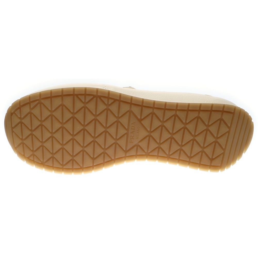 PRADA(プラダ) メタルロゴプレート レザーローカットスニーカー ホワイト