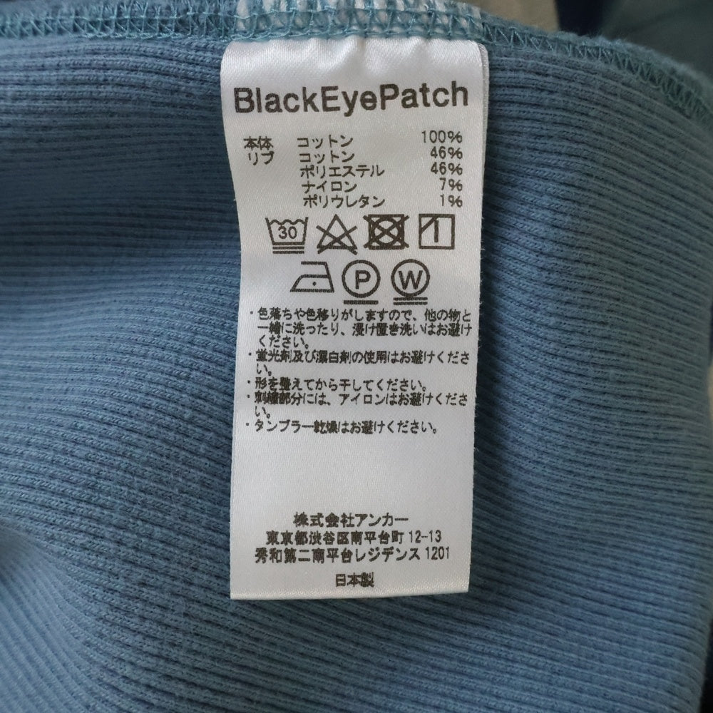 THE BLACK EYE PATCH(ブラックアイパッチ) 21SS ×Wasted Youth ロゴ刺繍クルーネック長袖スウェット ブルー