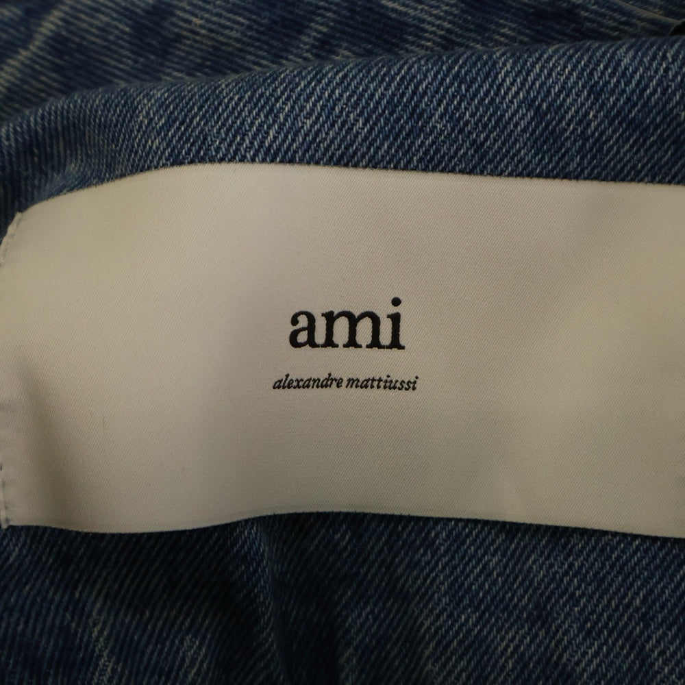 ami paris(アミパリス) ハート刺繍 ウォッシュド デニムジャケット