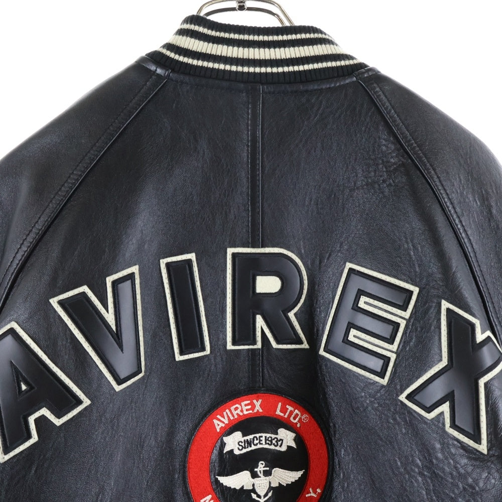 AVIREX(アヴィレックス) American Classics ロゴ刺繍ラムレザー