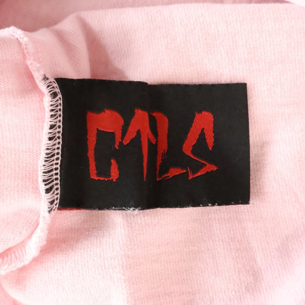 cvtvlist(カタリスト) グラッフィックロゴ プリント クルーネック 長袖Tシャツ カットソー ピンク 2101090303