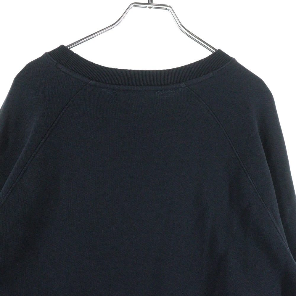 MAISON KITSUNE(メゾンキツネ) チラックスロゴ刺繍 クルーネック長袖スウェット トレーナー ブラック GU00342KM0002