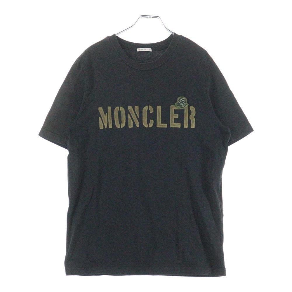 MONCLER(モンクレール) ロゴプリント クルーネック半袖Tシャツカットソー ブラック I10918C00029