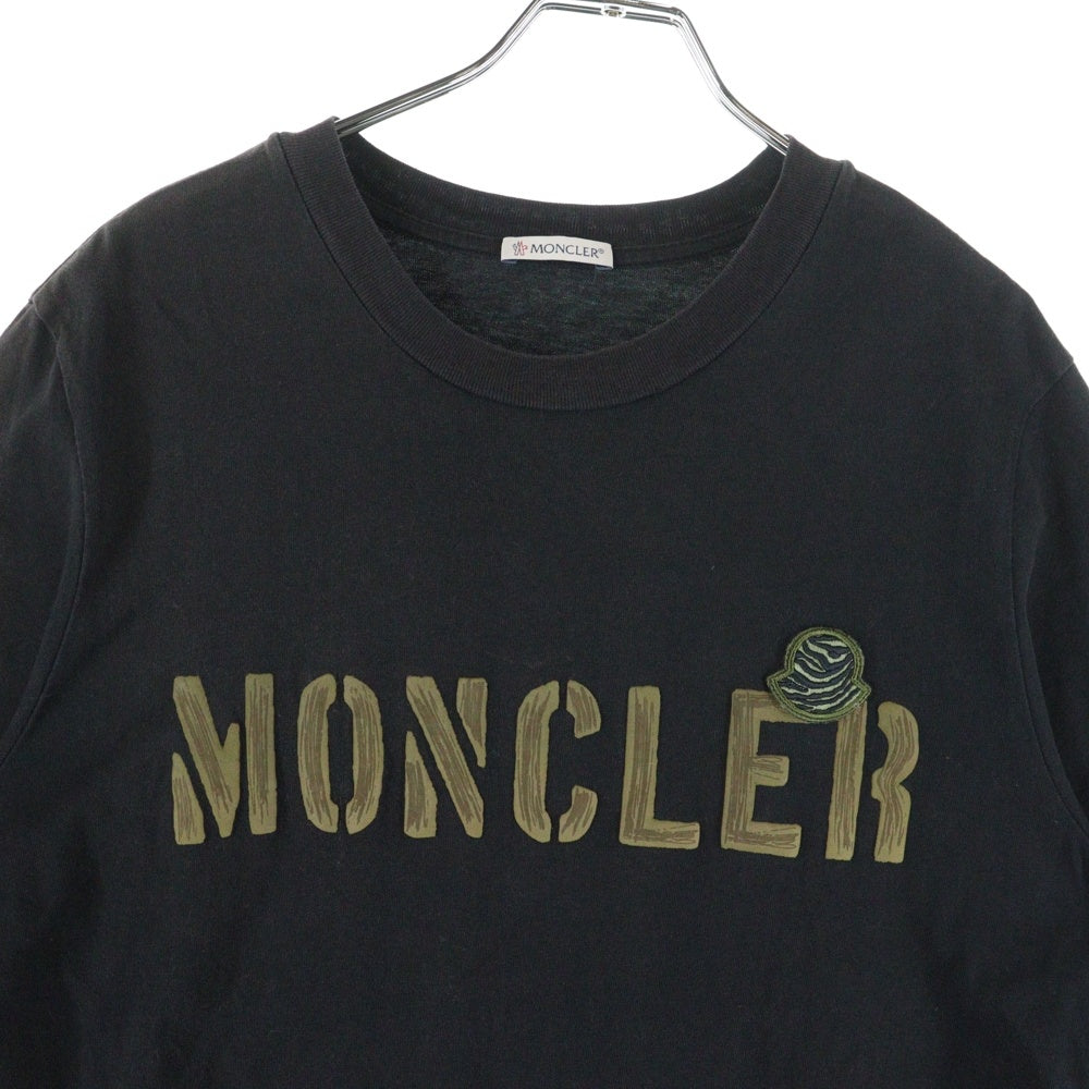 MONCLER(モンクレール) ロゴプリント クルーネック半袖Tシャツカットソー ブラック I10918C00029
