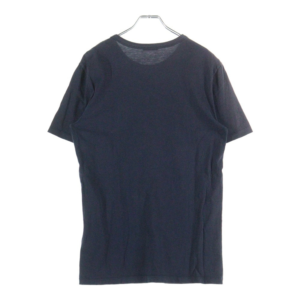 MONCLER(モンクレール) ロゴフロッキープリント クルーネック半袖Tシャツカットソー ネイビー G20918C00022