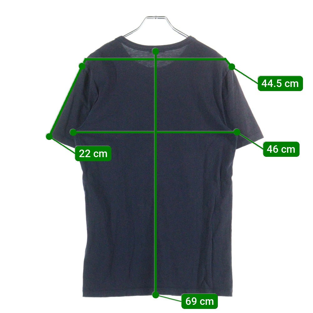 MONCLER(モンクレール) ロゴフロッキープリント クルーネック半袖Tシャツカットソー ネイビー G20918C00022