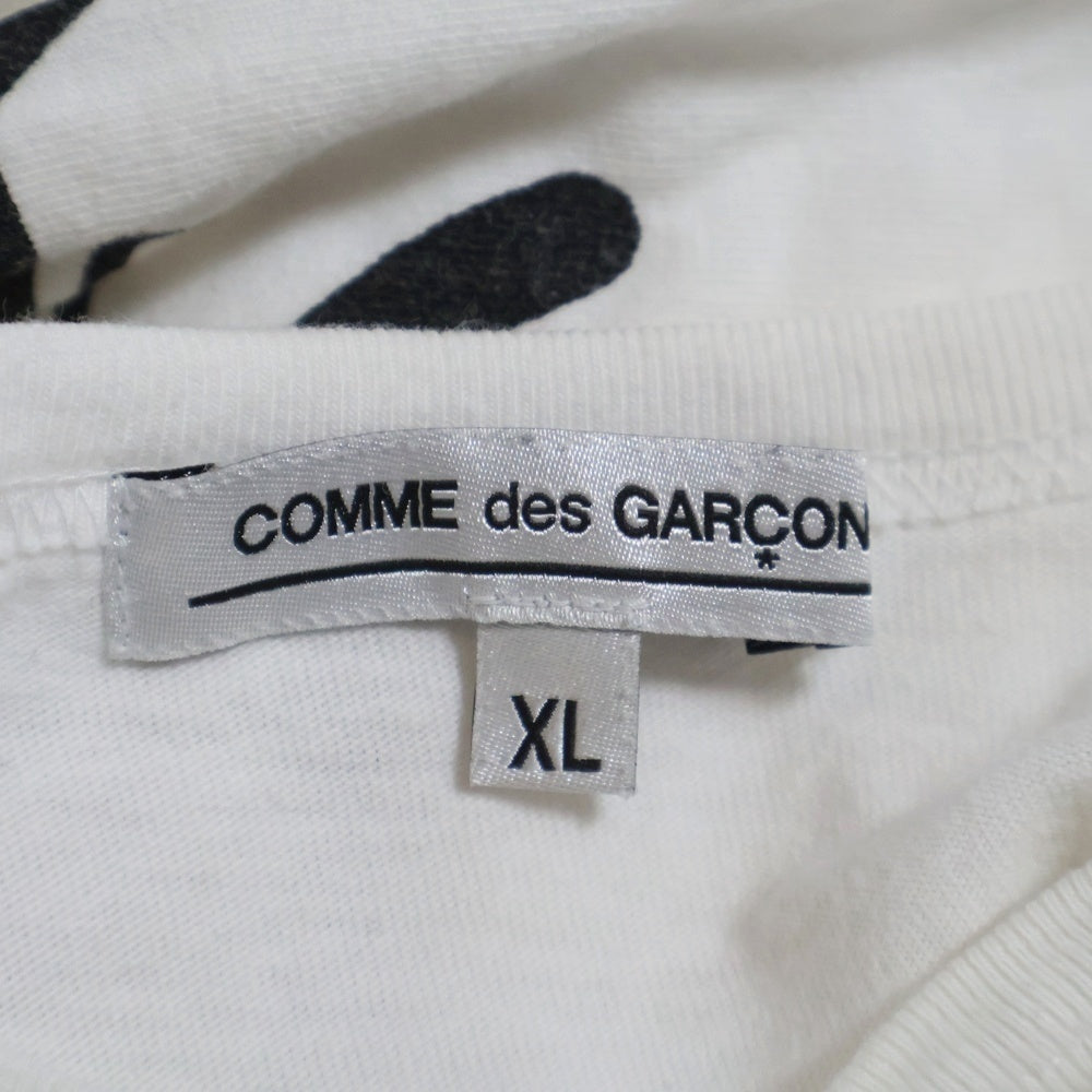 COMME des GARCONS(コムデギャルソン) ロゴプリント クルーネック半袖Tシャツカットソー ホワイト OK-T106